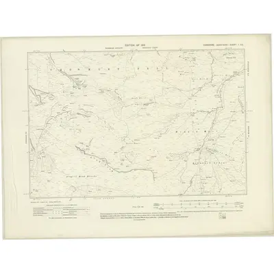 1912 Map of Yorkshire I.SE, 1920 Print