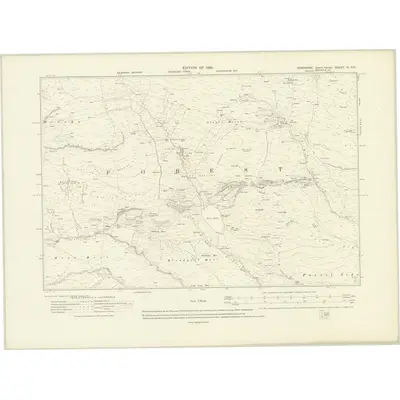 1912 Map of Yorkshire III.NE, 1920 Print
