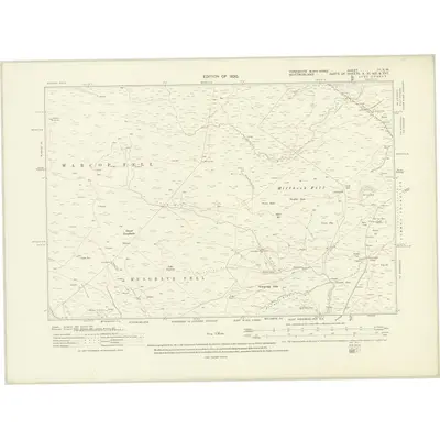 1912 Map of Yorkshire III.SW, 1920 Print