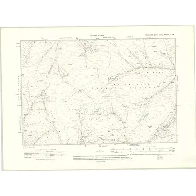 1910 Map of Yorkshire L.NE, 1914 Print
