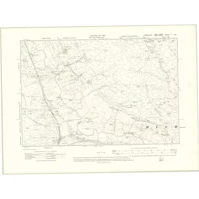 1907 Map of Yorkshire L.SW, 1913 Print
