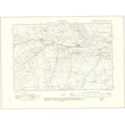 1910 Map of Yorkshire LI.NW, 1919 Print