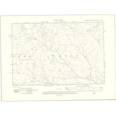 1910 Map of Yorkshire LI.SW, 1914 Print