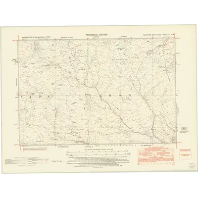 1950 Map of Yorkshire LI.SW, 1954 Print