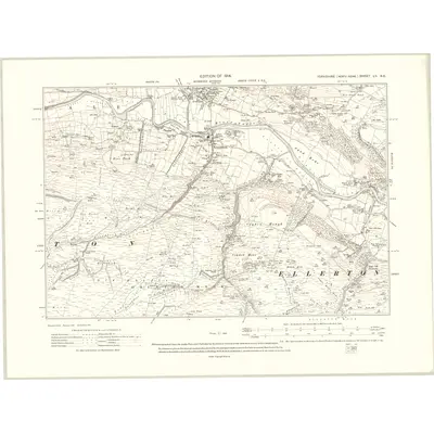 1910 Map of Yorkshire LII.NE, 1914 Print