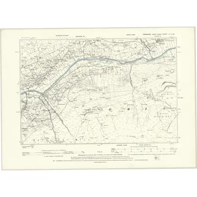 1891 Map of Yorkshire LII.NW, 1895 Print