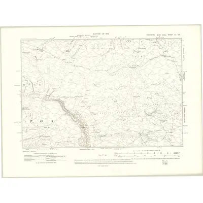 1910 Map of Yorkshire LII.SE, 1914 Print