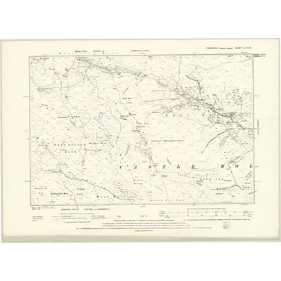 1891 Map of Yorkshire LII.SW, 1895 Print