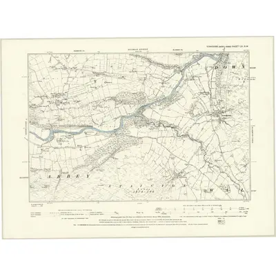 1891 Map of Yorkshire LIII.NW, 1895 Print