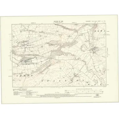 1927 Map of Yorkshire LIII.NW, 1930 Print