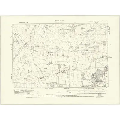 1927 Map of Yorkshire LIII.SE, 1932 Print