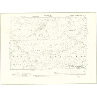 1911 Map of Yorkshire LIII.SW, 1915 Print