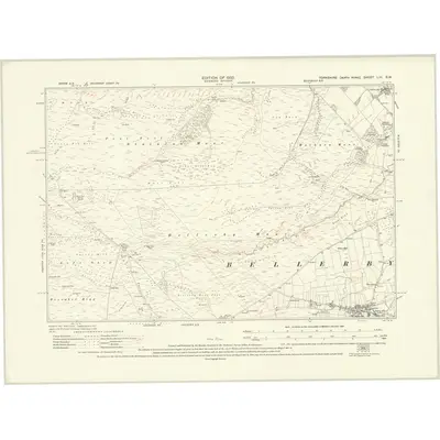1927 Map of Yorkshire LIII.SW, 1930 Print