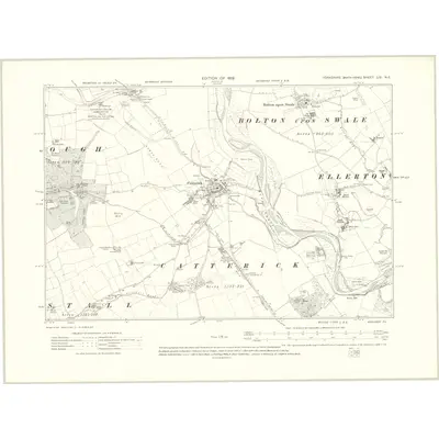 1911 Map of Yorkshire LIV.NE, 1919 Print