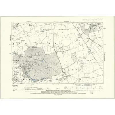 1890 Map of Yorkshire LIV.SE, 1895 Print
