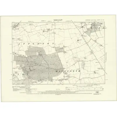 1927 Map of Yorkshire LIV.SE, 1930 Print