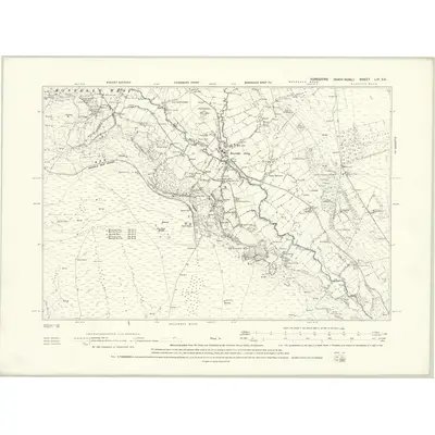 1891 Map of Yorkshire LIX.SE, 1895 Print