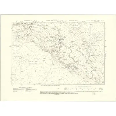 1910 Map of Yorkshire LIX.SE, 1919 Print