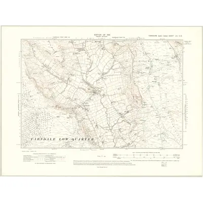 1910 Map of Yorkshire LIX.SW, 1914 Print