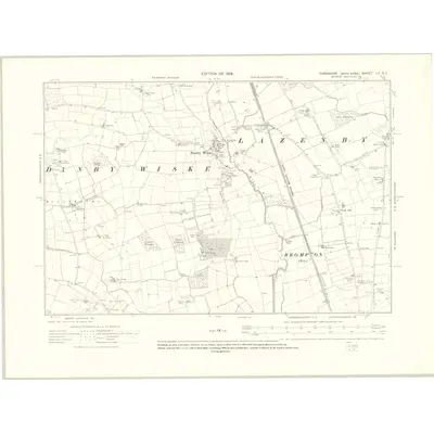 1912 Map of Yorkshire LV.NE, 1919 Print