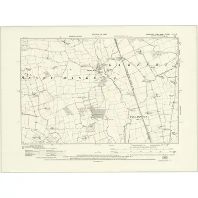 1927 Map of Yorkshire LV.NE, 1930 Print
