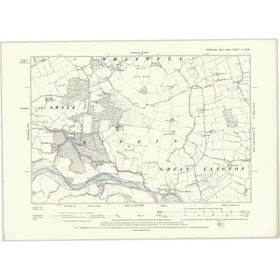 1891 Map of Yorkshire LV.NW, 1895 Print