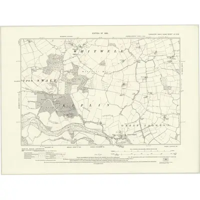 1927 Map of Yorkshire LV.NW, 1930 Print