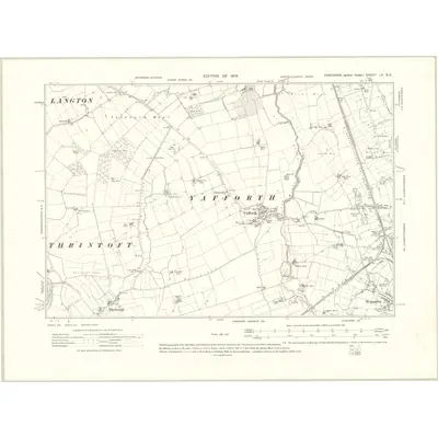 1912 Map of Yorkshire LV.SE, 1919 Print