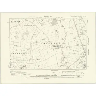 1927 Map of Yorkshire LV.SE, 1930 Print