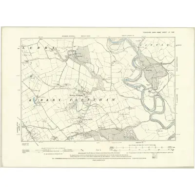 1891 Map of Yorkshire LV.SW, 1895 Print