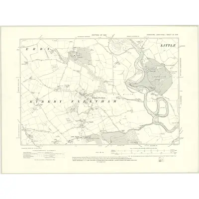 1911 Map of Yorkshire LV.SW, 1919 Print