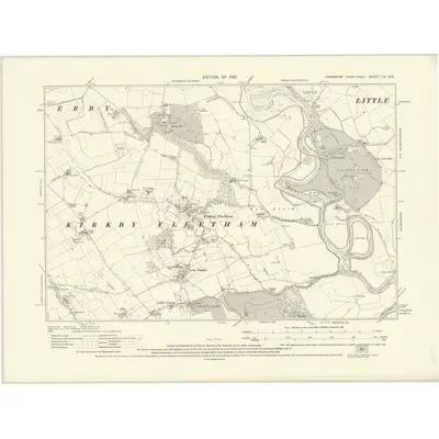 1927 Map of Yorkshire LV.SW, 1930 Print