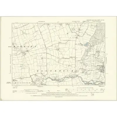 1892 Map of Yorkshire LVI.NE, 1895 Print