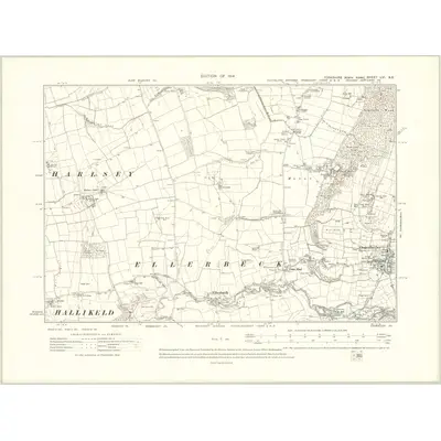 1910 Map of Yorkshire LVI.NE, 1914 Print