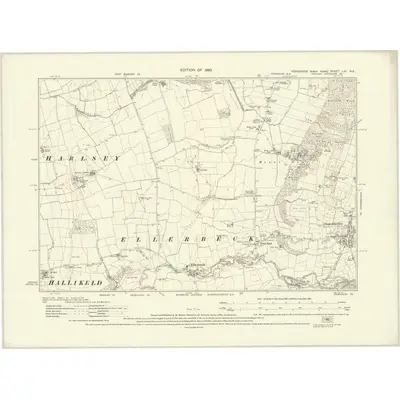1927 Map of Yorkshire LVI.NE, 1930 Print