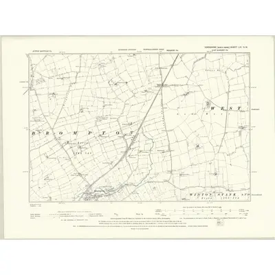 1892 Map of Yorkshire LVI.NW, 1895 Print