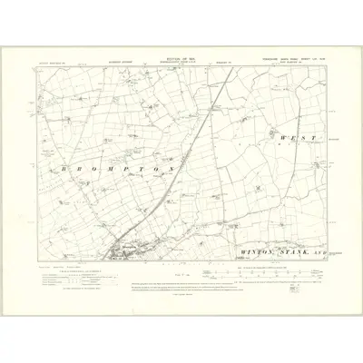 1912 Map of Yorkshire LVI.NW, 1915 Print