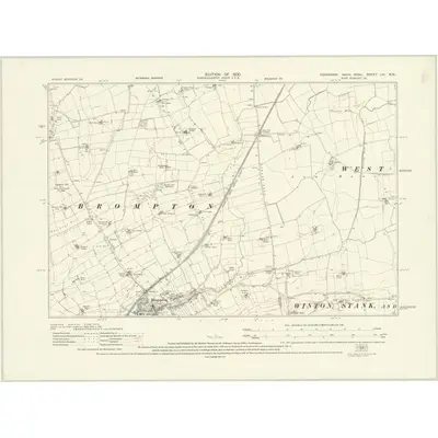 1927 Map of Yorkshire LVI.NW, 1930 Print