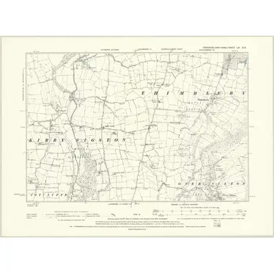 1890 Map of Yorkshire LVI.SE, 1895 Print