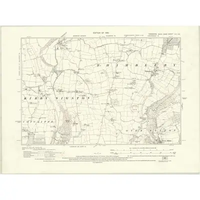 1927 Map of Yorkshire LVI.SE, 1930 Print