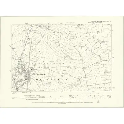 1892 Map of Yorkshire LVI.SW, 1895 Print