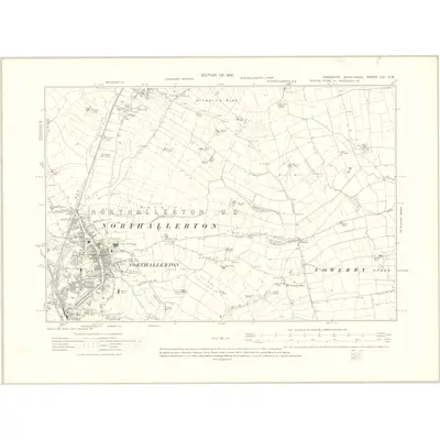 1910 Map of Yorkshire LVI.SW, 1919 Print
