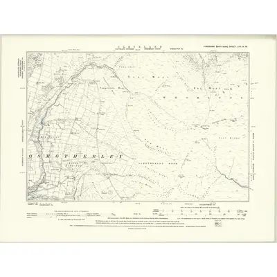 1890 Map of Yorkshire LVII.NW, 1895 Print