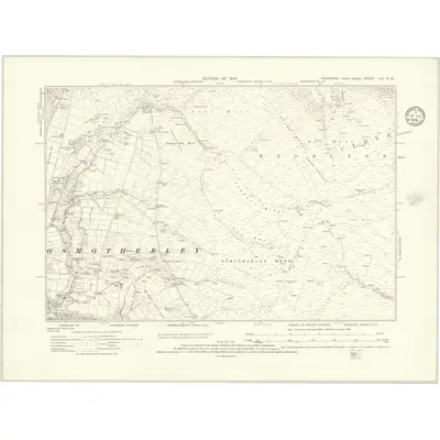 1910 Map of Yorkshire LVII.NW, 1914 Print