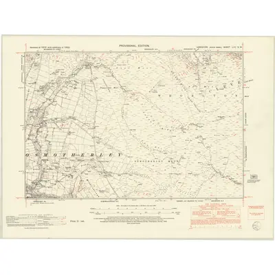 1950 Map of Yorkshire LVII.NW, 1952 Print
