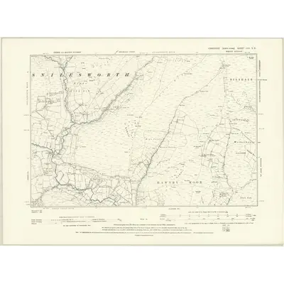 1890 Map of Yorkshire LVII.SE, 1895 Print