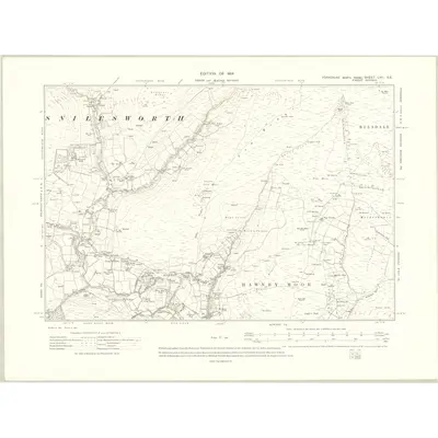 1910 Map of Yorkshire LVII.SE, 1914 Print