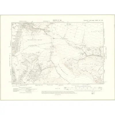 1910 Map of Yorkshire LVII.SW, 1914 Print