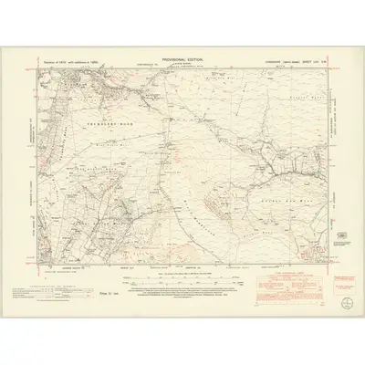 1950 Map of Yorkshire LVII.SW, 1952 Print