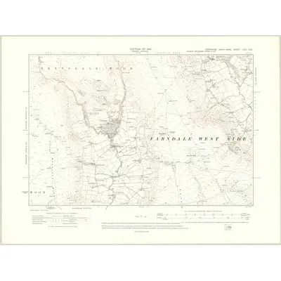 1910 Map of Yorkshire LVIII.NE, 1914 Print